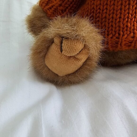 Bearington Collection Bear Brown Plush With Pumpkin Costume, Movable Legs - Picture 7 of 9